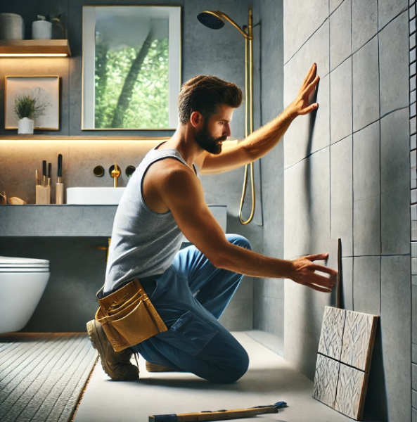 Pose de carrelage mural et au sol dans une salle de bain : prix au m² par un professionnel assuré près de La Ciotat